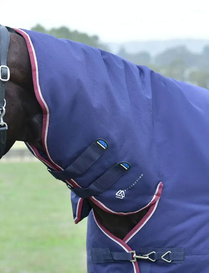 Weatherbeeta 360g ComFiTec Essential Turnout Combo in Navy/Burgundy-2