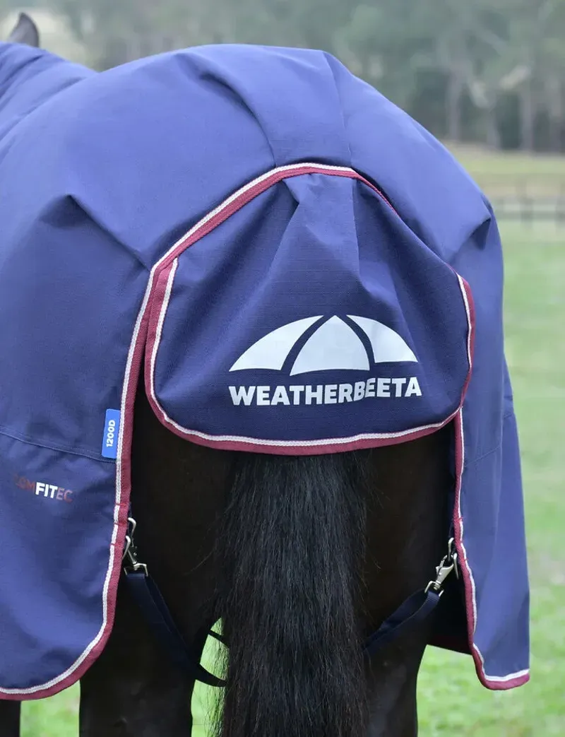 Weatherbeeta 360g ComFiTec Essential Turnout Combo in Navy/Burgundy-1