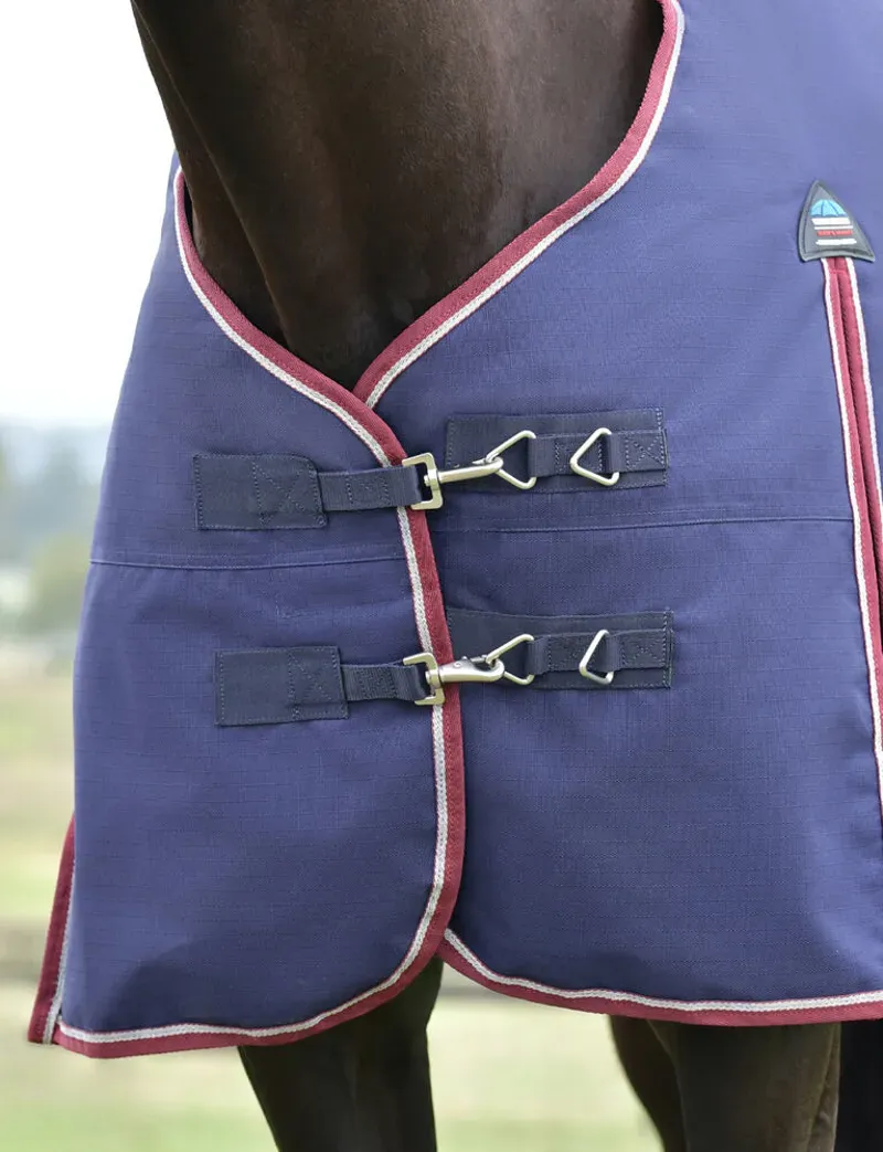 Weatherbeeta 220g ComFiTec Essential Turnout in Navy/Burgundy-3