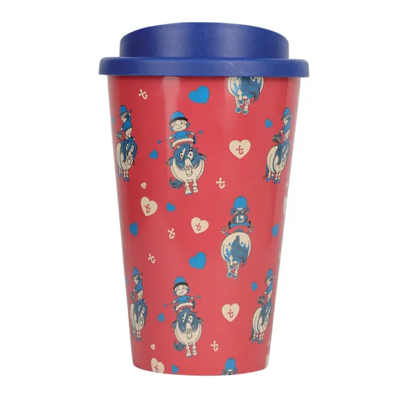Hy Equestrian 350ml Thelwell Collection Balancing Act Take Away Cup in Red/Navy