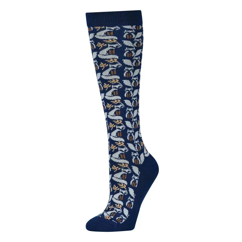 Dublin One Size Single Pack Socks in Navy Foxes