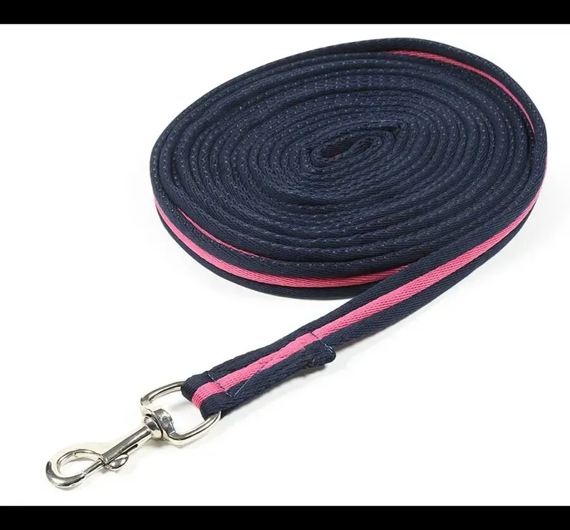 Shires ARMA Cushion Web Lunge Line In Navy/Pink 8m/26ft