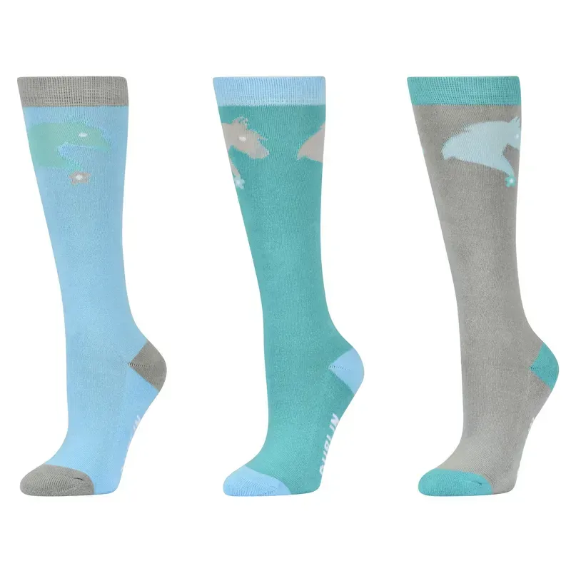 Dublin Kids 3 Pack One Size Socks in Pony