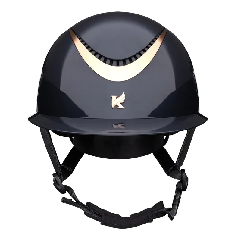 Karben Alina Ellipse Wide Peak Riding Hat Navy/Rose Gold