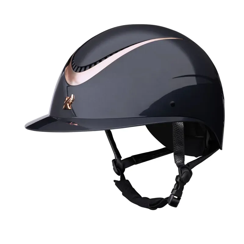 Karben Alina Ellipse Wide Peak Riding Hat Navy/Rose Gold-1