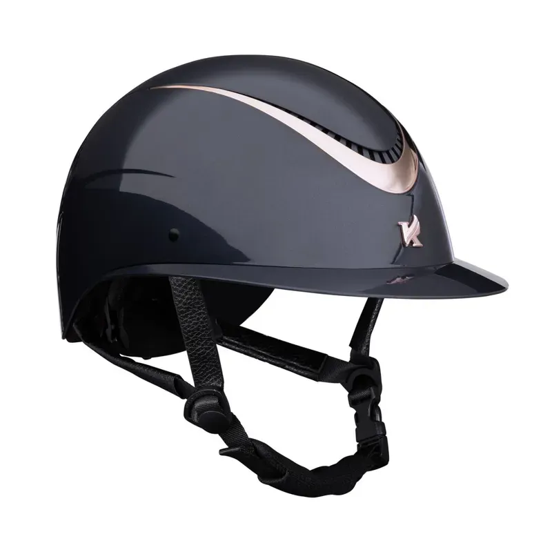 Karben Alina Ellipse Wide Peak Riding Hat Navy/Rose Gold-2