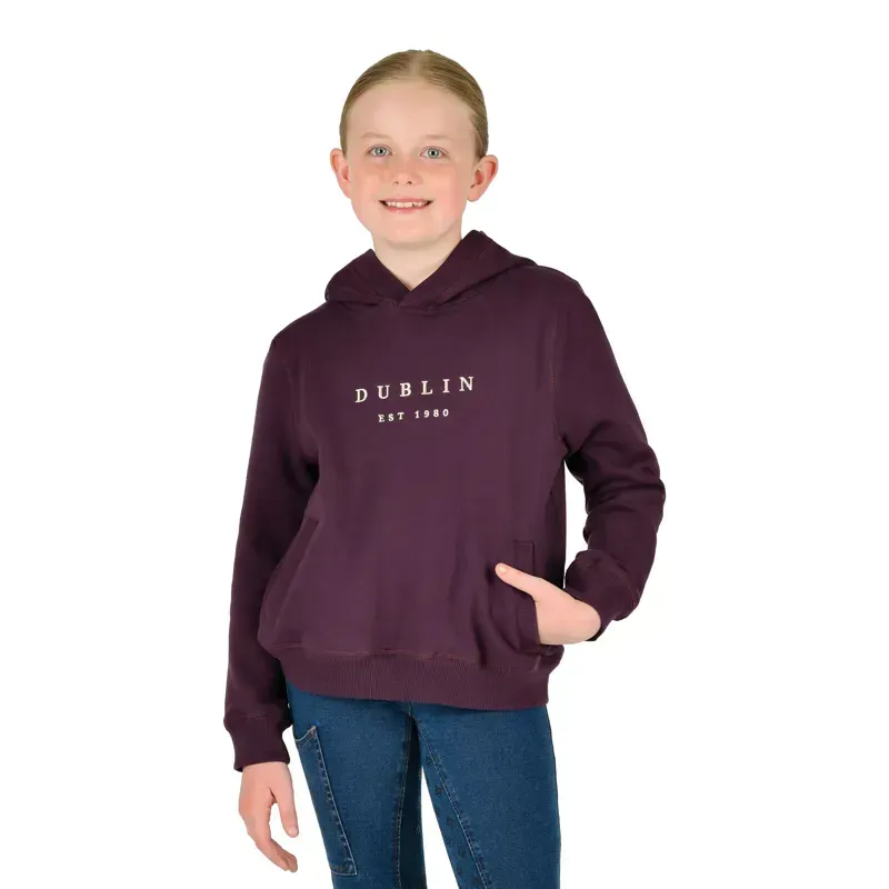Dublin Kids Lilah Lurex Logo Hoodie Legion in Plum Perfect/Rose Gold