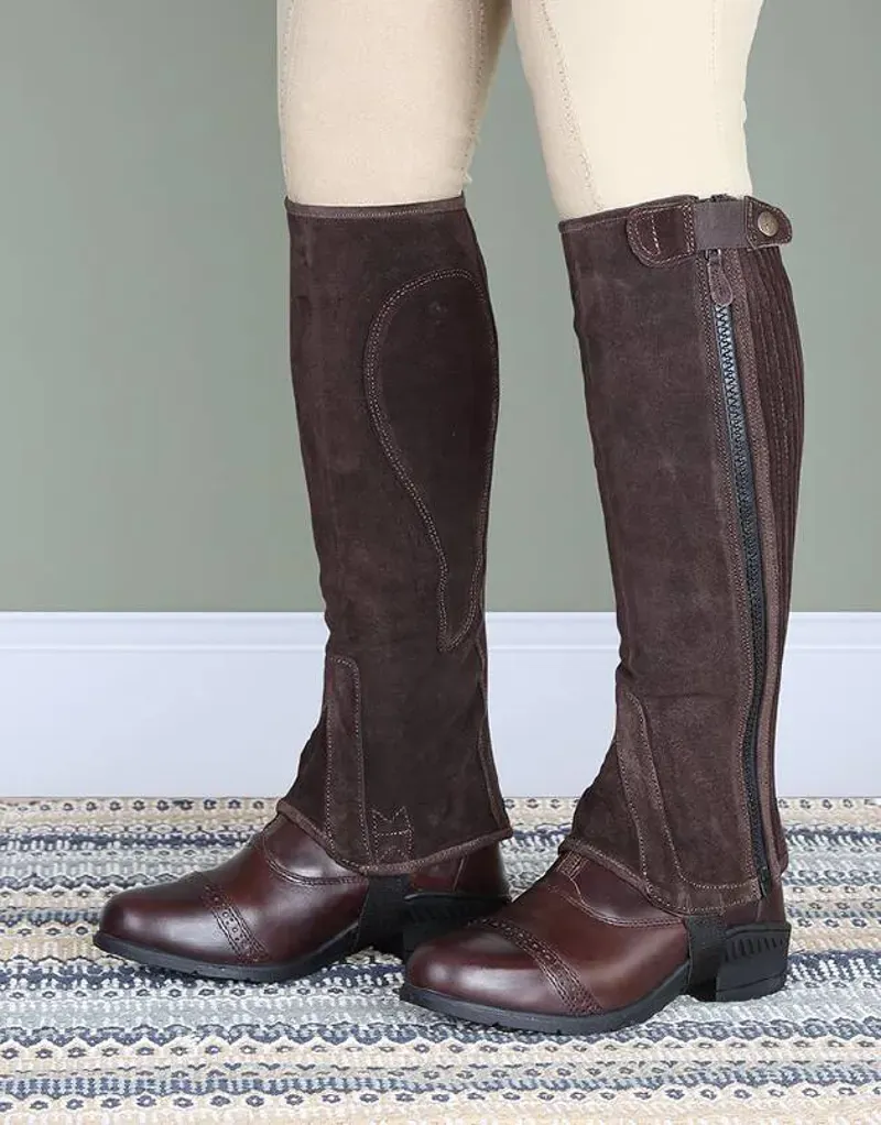 Moretta Suede Childs Half Chaps in Brown