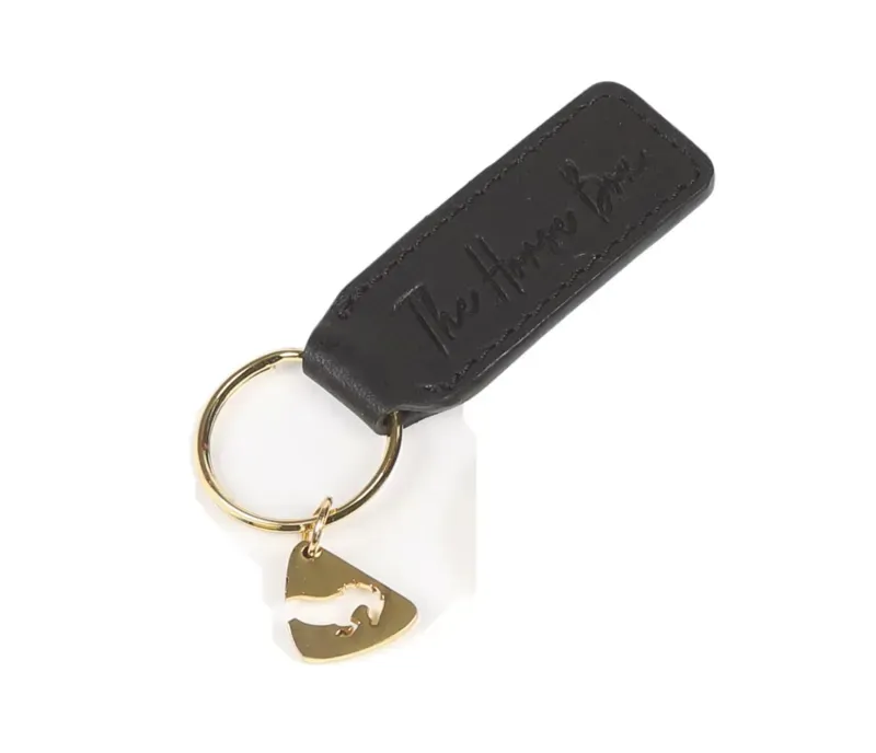 Aubrion One Size Leather Slogan Keyring in Horse Box