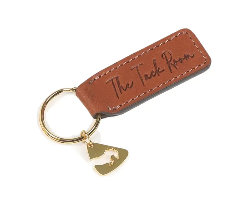 Aubrion One Size Leather Slogan Keyring in Tack Room