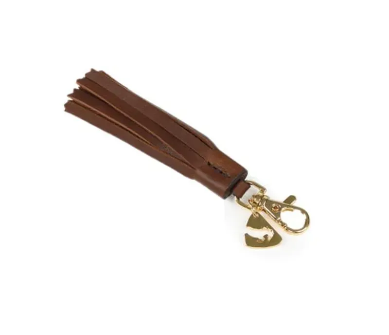 Aubrion One Size Tassel Keyring in Brown