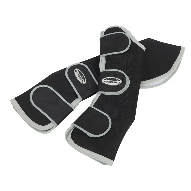 WeatherBeeta Wide Tab Long Travel Boots in Black/Silver Pony