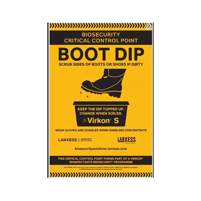 Lanxess Virkon Boot Dip Sign