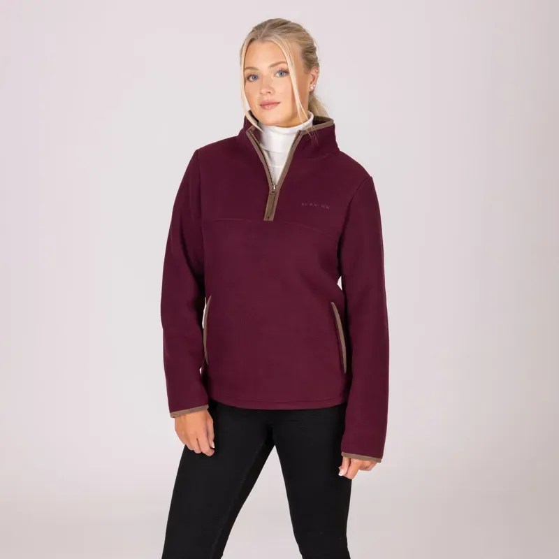 Aubrion Core Half Zip Fleece in Maroon