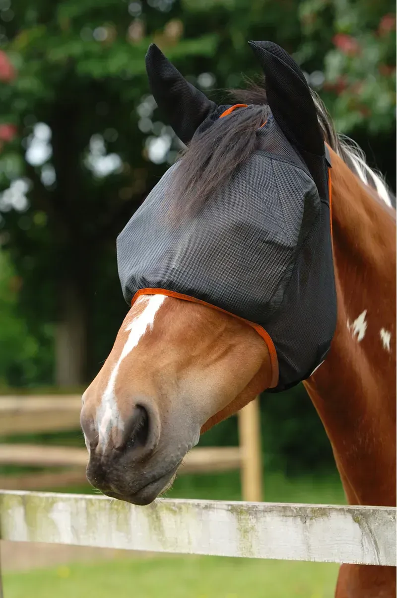 Equilibrium Field Relief Midi Fly Mask With Ears in Grey/Orange-1