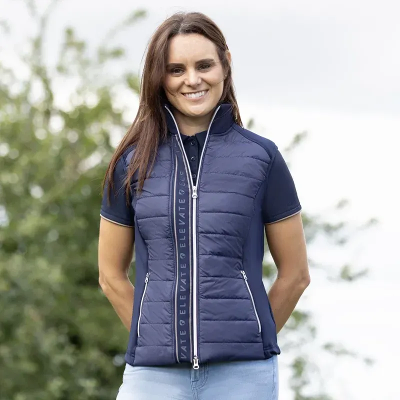 Hy Equestrian Elevate Allure Gilet in Navy/Gun Metal Grey-4