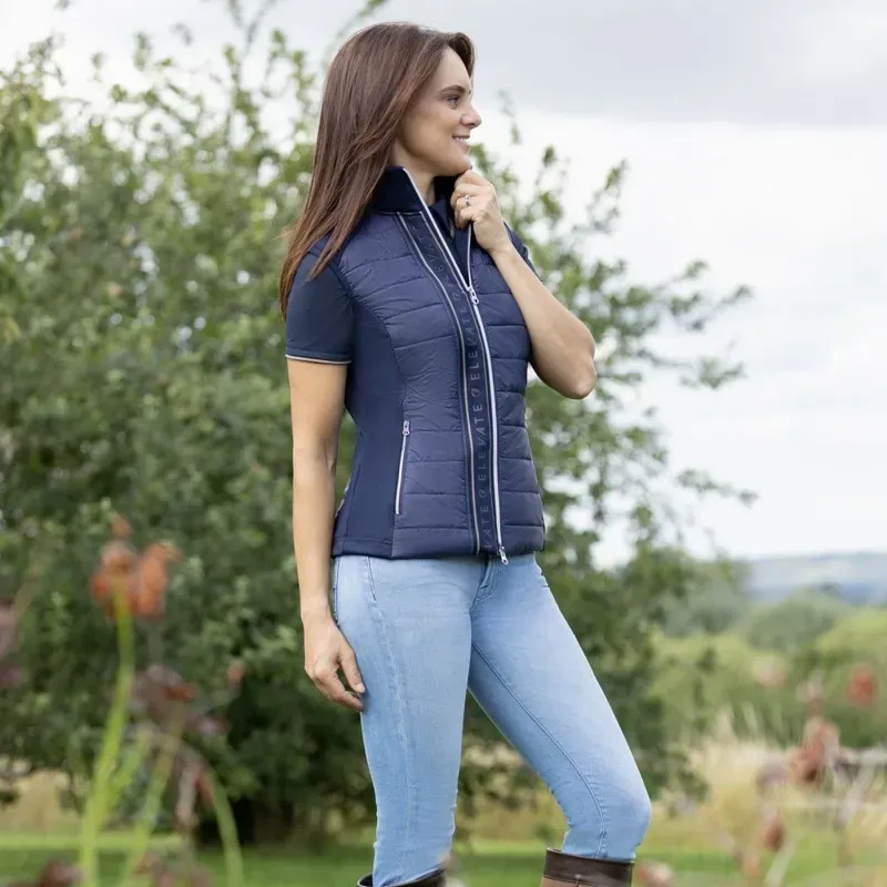 Hy Equestrian Elevate Allure Gilet in Navy/Gun Metal Grey-5