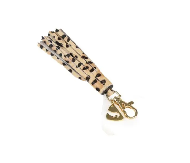 Aubrion One Size Tassel Keyring in Leopard Print