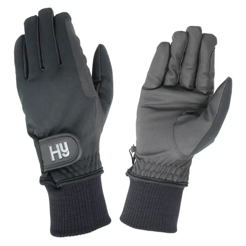 Hy Equestrian Ultra Warm Softshell Gloves in Black