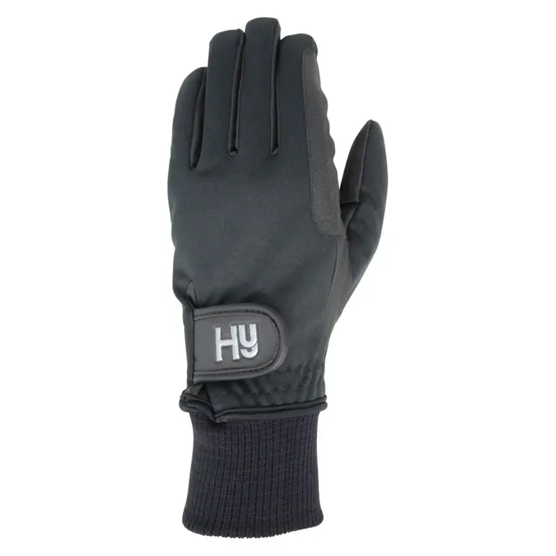 Hy Equestrian Ultra Warm Softshell Gloves in Black-1