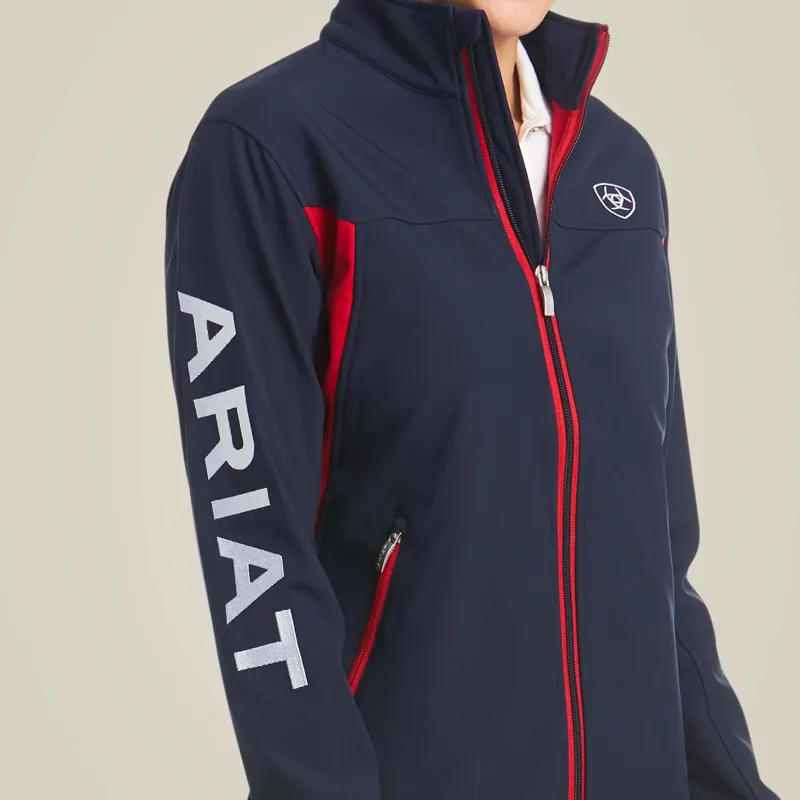 Ariat Women's New Team Softshell Jacket Navy/Red-6