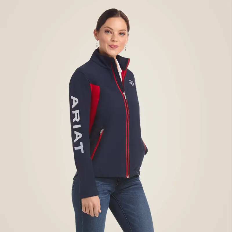 Ariat Women's New Team Softshell Jacket Navy/Red-3