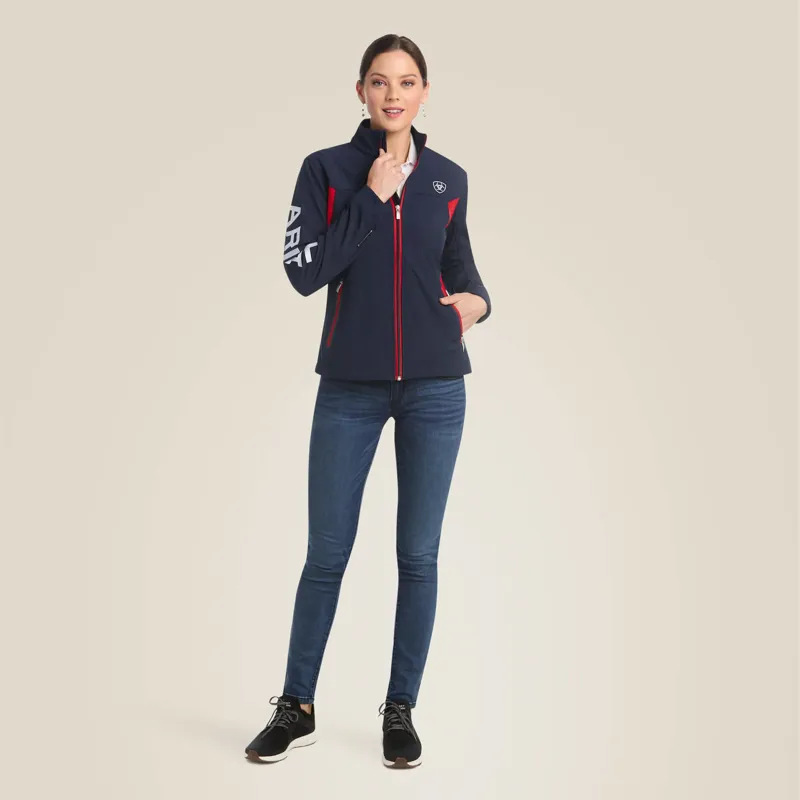 Ariat Women's New Team Softshell Jacket Navy/Red-1