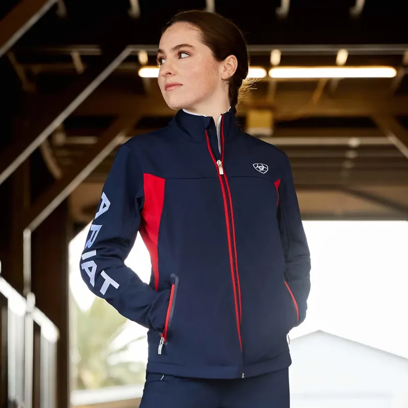 Ariat Women's New Team Softshell Jacket Navy/Red