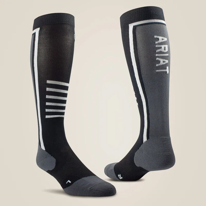 AriatTek Slimline Performance Socks - Black/Sleet
