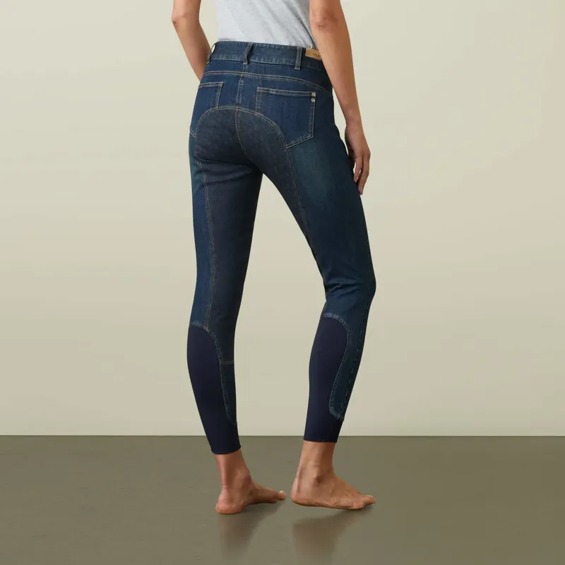 Ariat Women's Halo Denim Full Seat Breeches - Marine-2
