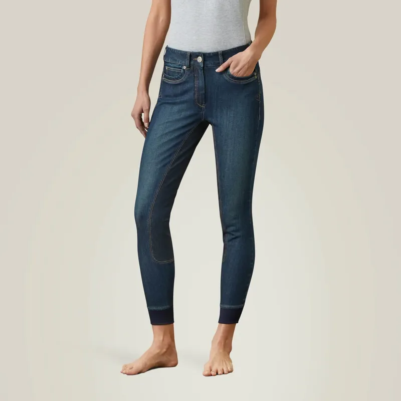 Ariat Women's Halo Denim Full Seat Breeches - Marine-1