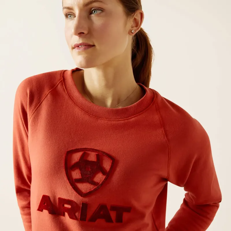 Ariat Womens Benicia Sweat Shirt - Burnt Brick-2
