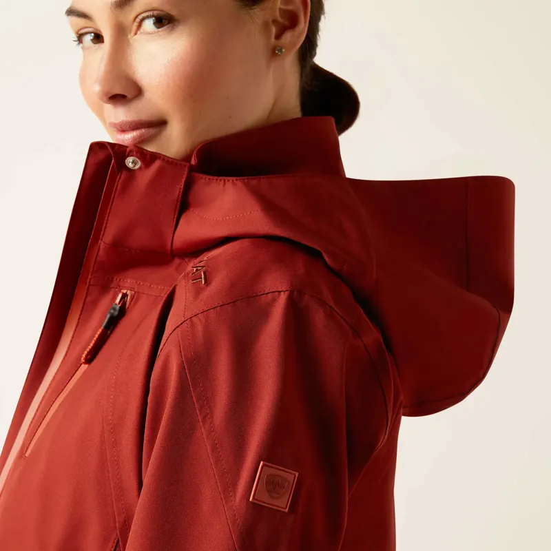 Ariat Women's Coastal Waterproof Jacket Fired Brick-2