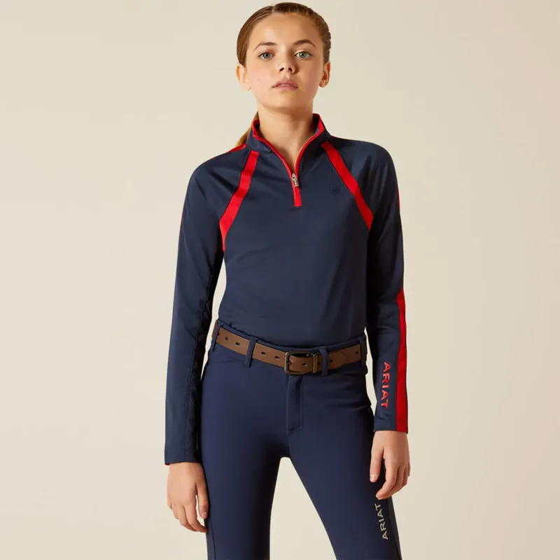 Ariat Youth Sunstopper 3.0 BaseLayer Navy Team 