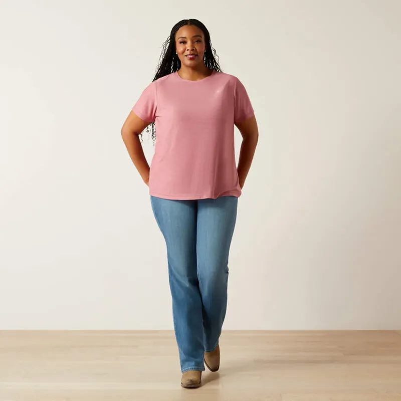 Ariat Womens Laguna Logo T-Shirt - Rose Wine-6