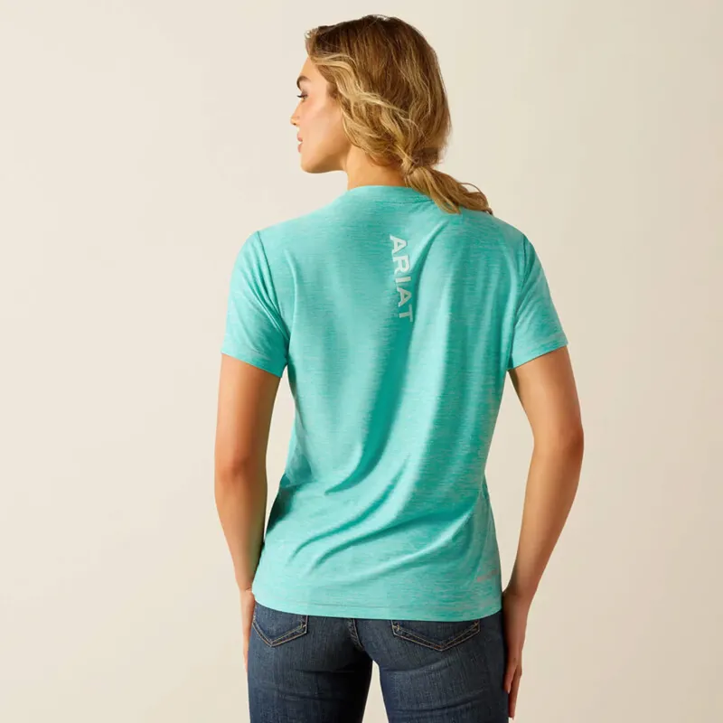 Ariat Womens Laguna Logo T-Shirt - Blue Turquoise-1