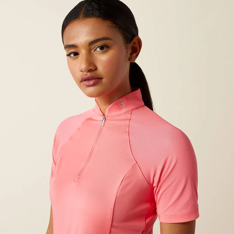 Ariat Womens Soquel 1/4 Zip Baselayer - Coral Paradise-3