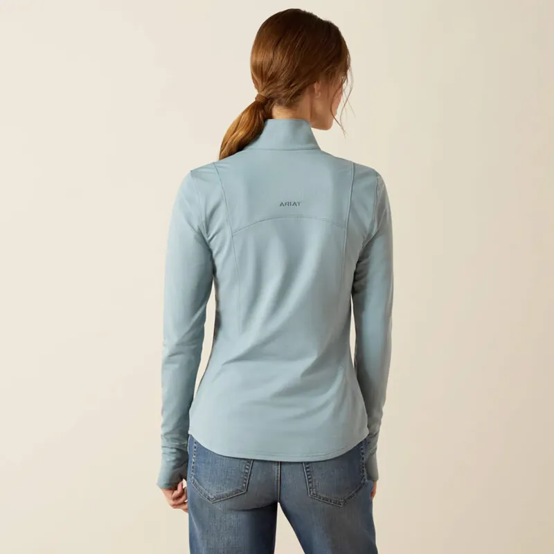 Ariat Womens Gridwork 2.0 1/4 Zip Long Sleeve Base Layer - Lead-1