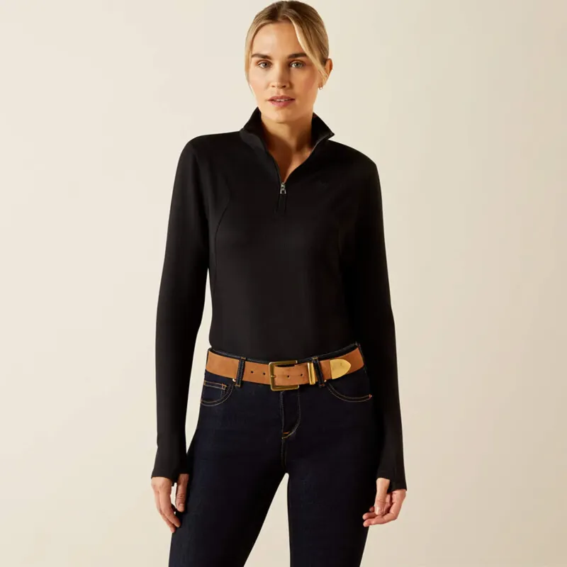Ariat Womens Lucent 1/4 Zip Baselayer - Black