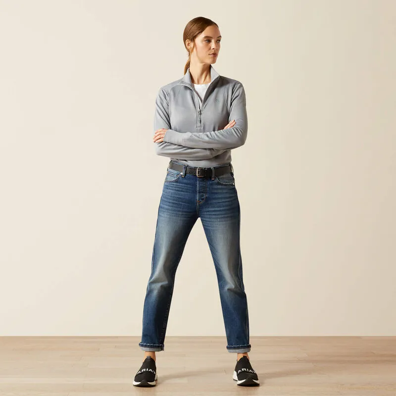 Ariat Womens Team EQ 1/2 Zip Pullover - Alloy Heather-2