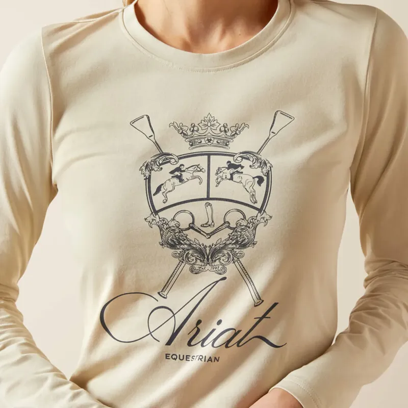 Ariat Womens Ritzy Logo Long Sleeve T-shirt - Pelican-3