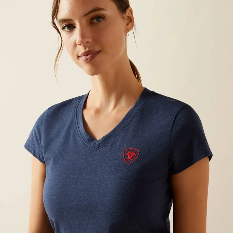 Ariat Womens BV Logo Short Sleeve T-Shirt - Navy Heather-3