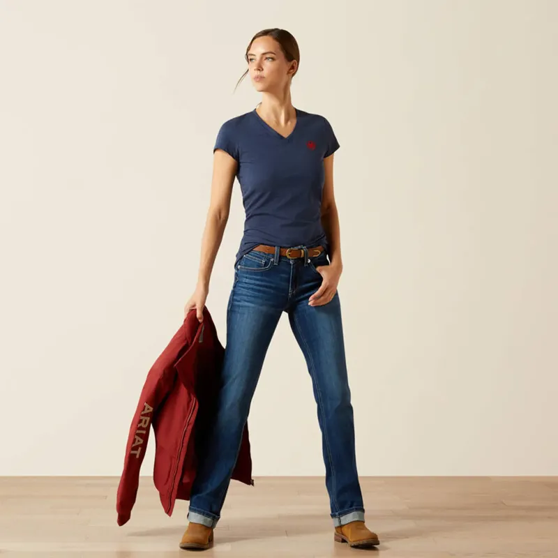 Ariat Womens BV Logo Short Sleeve T-Shirt - Navy Heather-2