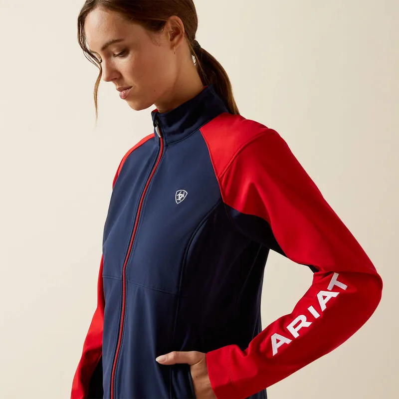 Ariat Womens Team EQ Jacket - Navy/Red-3