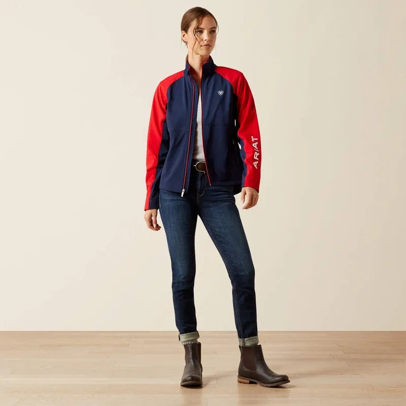 Ariat Womens Team EQ Jacket - Navy/Red-2