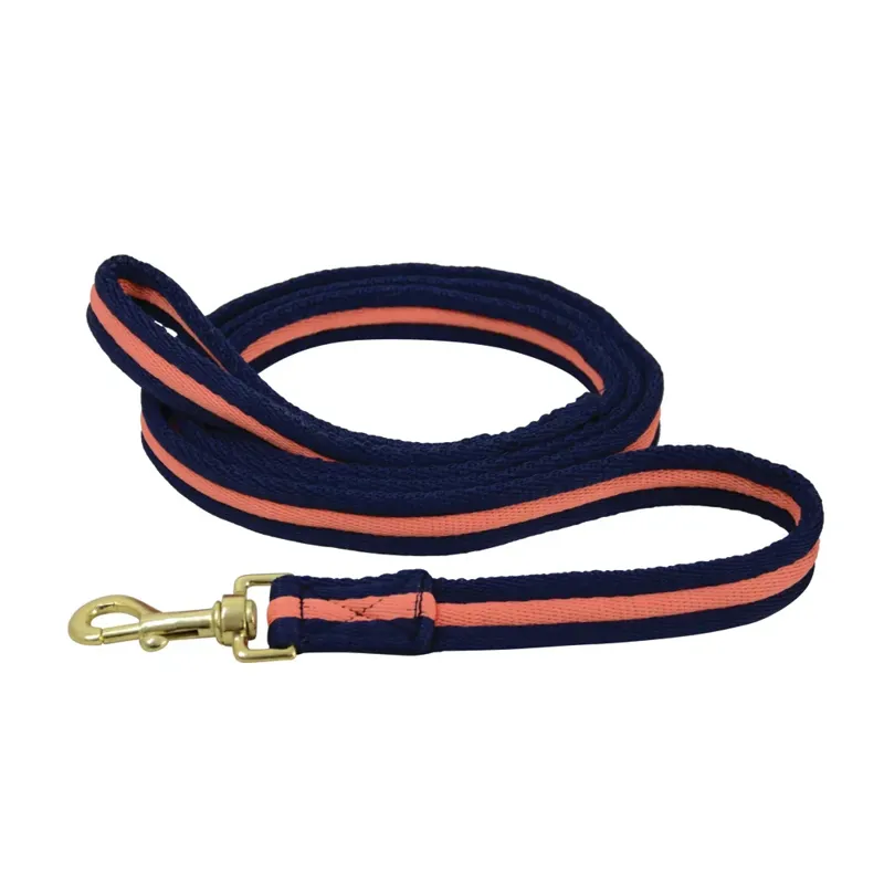Hy Equestrian Soft Webbing Lead Rein Without Chain - Navy/Orange