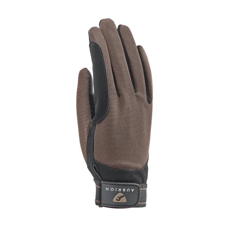Aubrion Mesh Kids Riding Gloves in Brown