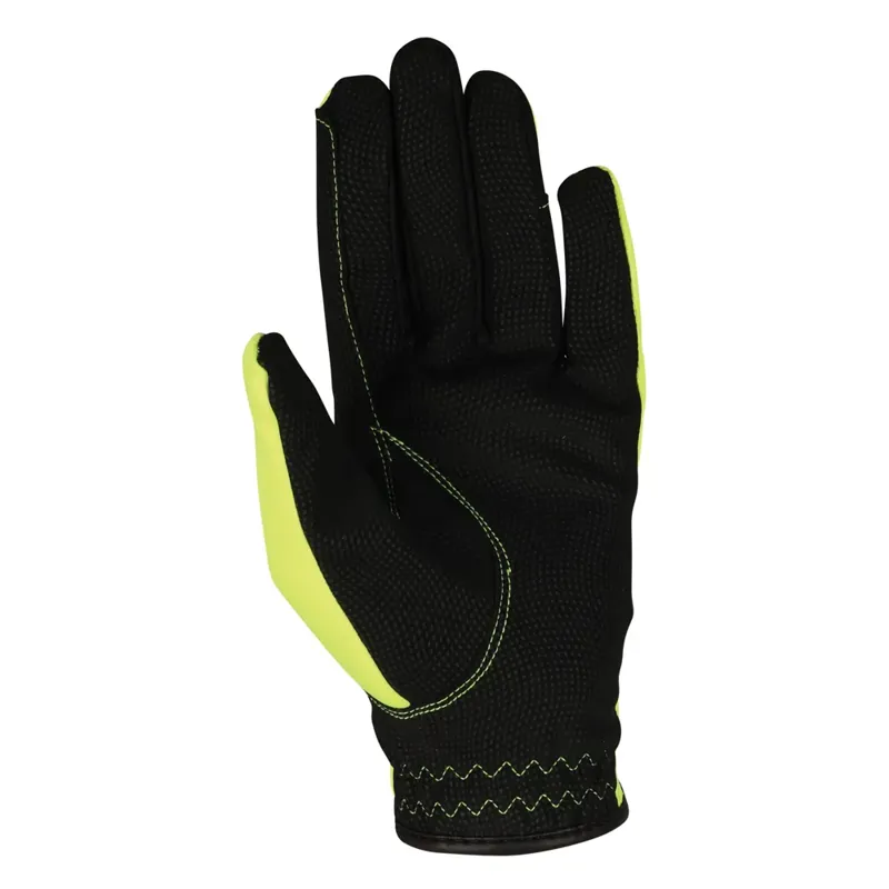 Hy Equestrian Extreme Reflective Children's Softshell Gloves - - Reflective Yellow-1