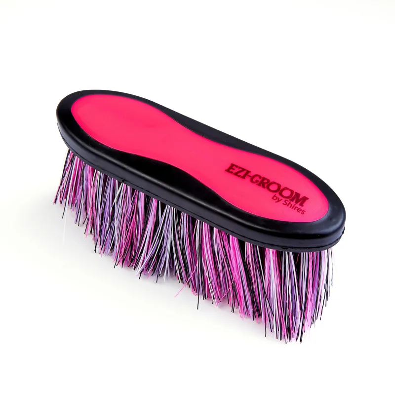 EZI-GROOM Grip Long Bristle Dandy Brush BRIGHT PINK Large