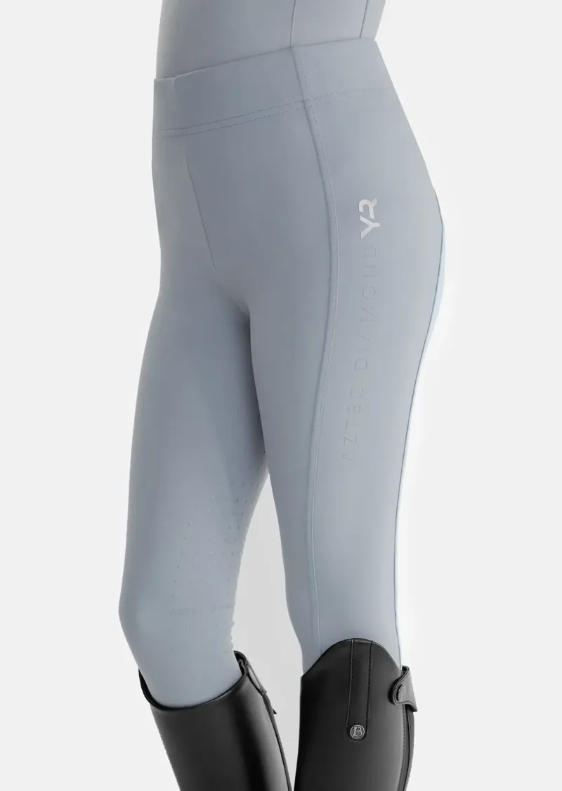 Aztec Diamond Young Rider Full Seat Leggings - Ash Blue